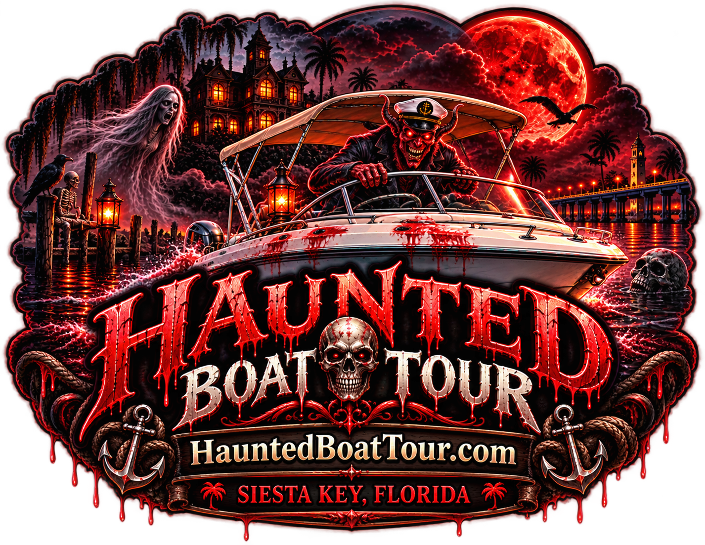 Haunted Boat Tour – Siesta Key Florida nighttime haunted cruise